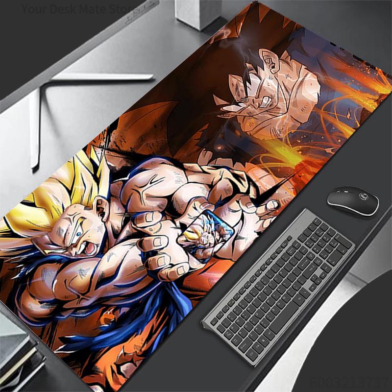 Mauspad Groß Gummi PC Computer Teppich Gaming Zubehör Mauspad Schreibtischmatte Verriegelungskante Gamer Dragon Ball Z DBZ Teppich