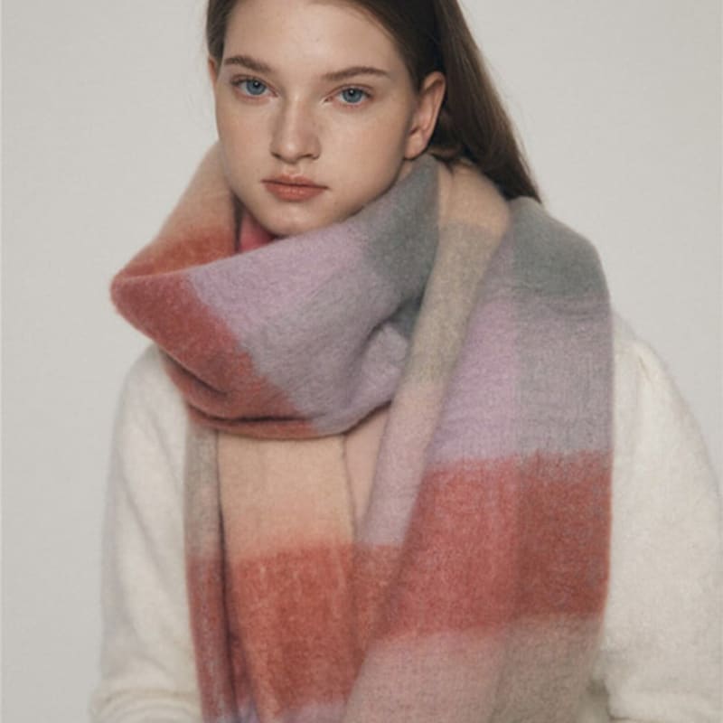 

BRIGHTEN Big Check Muffler (5colors) 05 Check Beige Brown