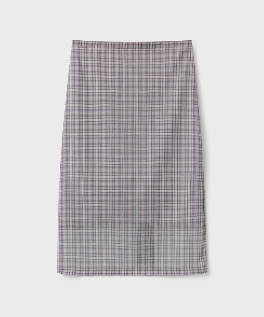 Bellie (W) Sheer Check Layered Skirt - Purple