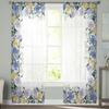 Summer Purple Flowers Watercolor Sheer Window Curtains For Living Room Kitchen Children Bedroom Voile Hanging Curtain