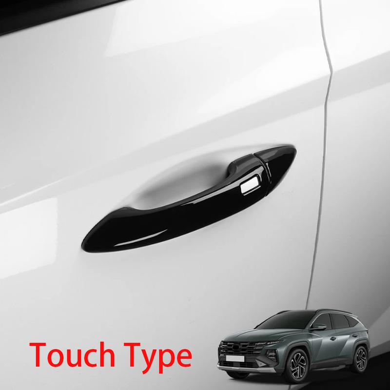For Hyundai Tucson NX4 -2026 LHD Touch Type Carbon Fiber Black Exterior Door Handles Cover Trim Accessories