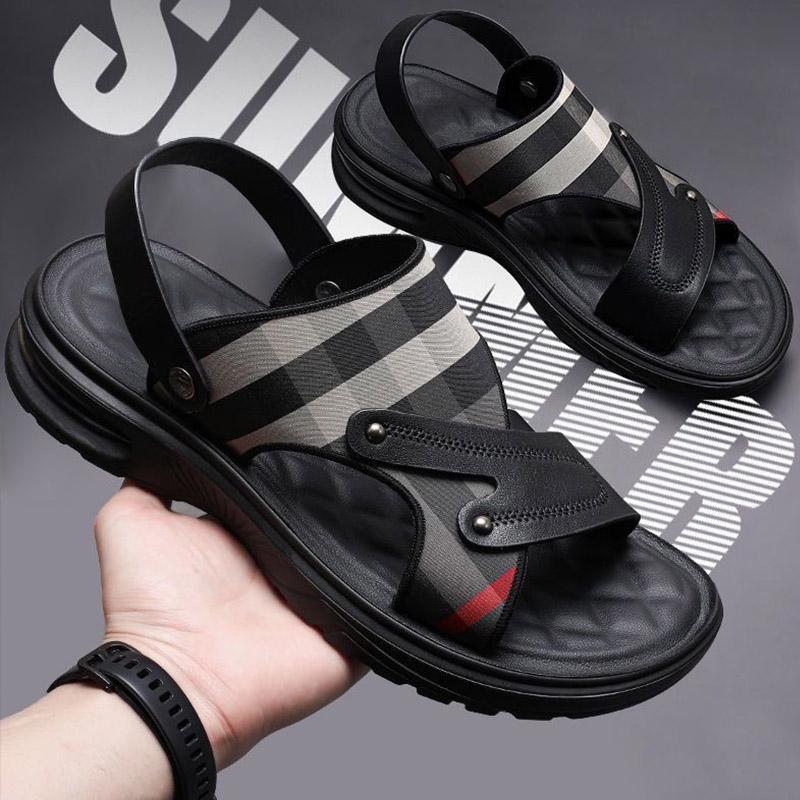 

Men s sandals and slippers dual-purpose summer soft sole breathable beach shoes massage casual shoes 38 бежевый