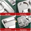 Huisiyuan Large 304 Stainless Steel 6-Compartment Divided Meal Tray