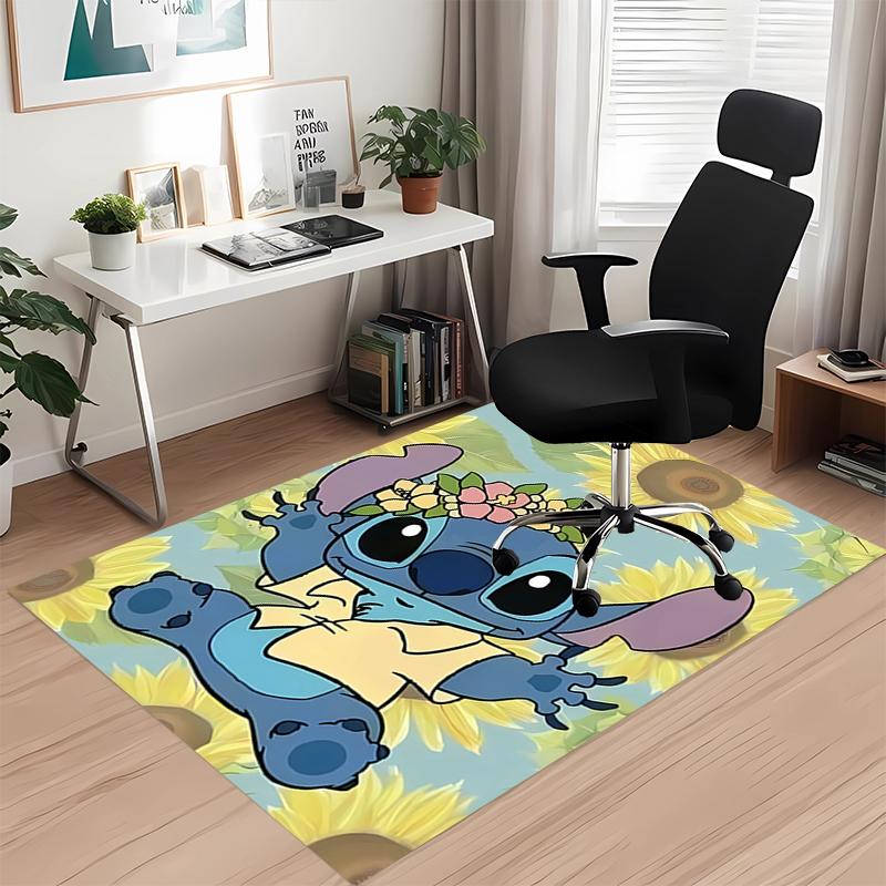 Stitch Printed Carpet, for Office Chair Living Room Bedroom Kitchen Room Decor Gifts.