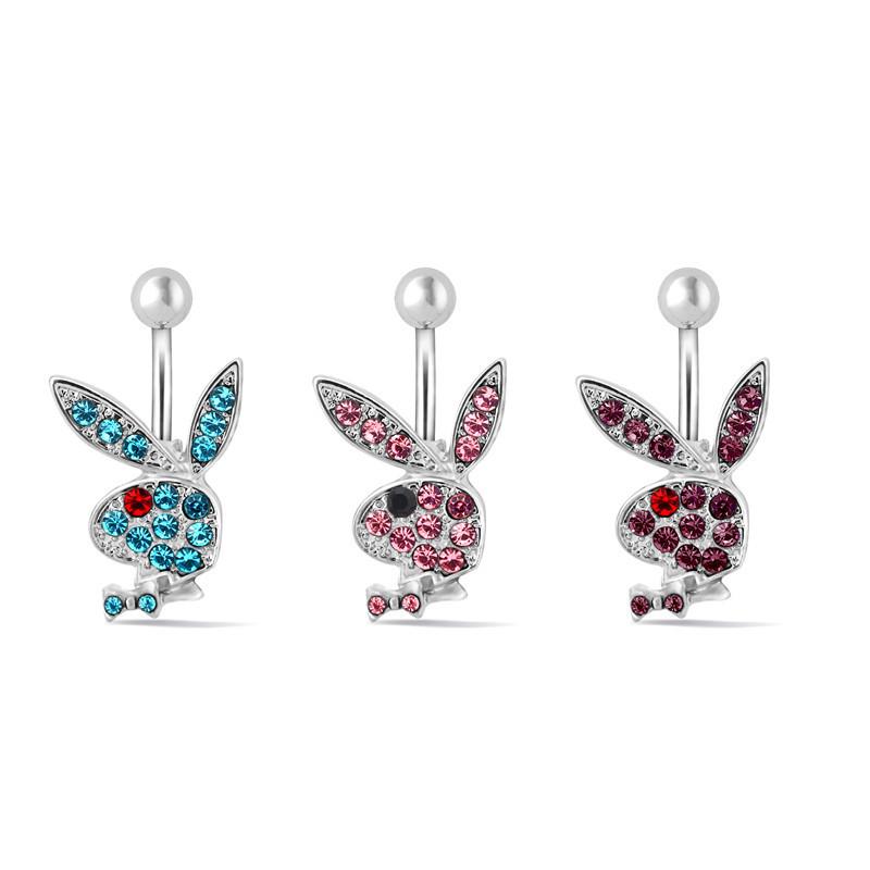 Stainless Steel Cartoon Rabbit Belly Button Ring Navel Piercing Body Jewelry