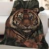 Extragroße Tiger & Dschungel Wildtierdecke - 60"x80""" (152x203cm) Superweiche Flanell-Kuscheldecke für alle Jahreszeiten, lebendiges Tigergesicht