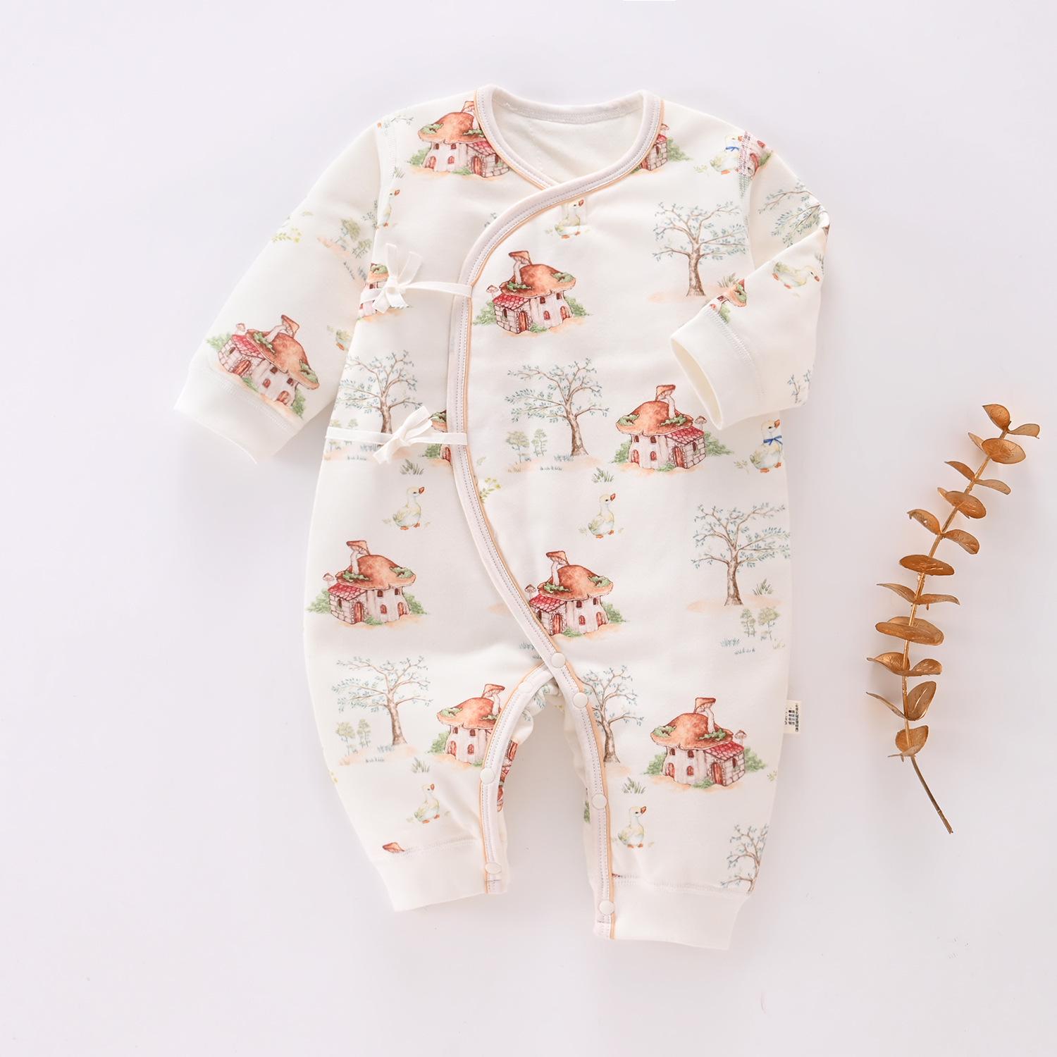 

He erte Quilted Butterfly Newborn Romper - Extra Cotton, Boneless, Harem Style, Warm for Autumn/Winter, 40g 59 cm