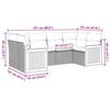 Vidaxl 6-Cz. Garden Furniture Set With Cushions, Grey, Poly Rattan