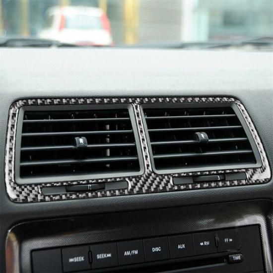 Carbon Fiber Central Air Vent Outlet Trim Cover For Dodge Challenger 2008~2014
