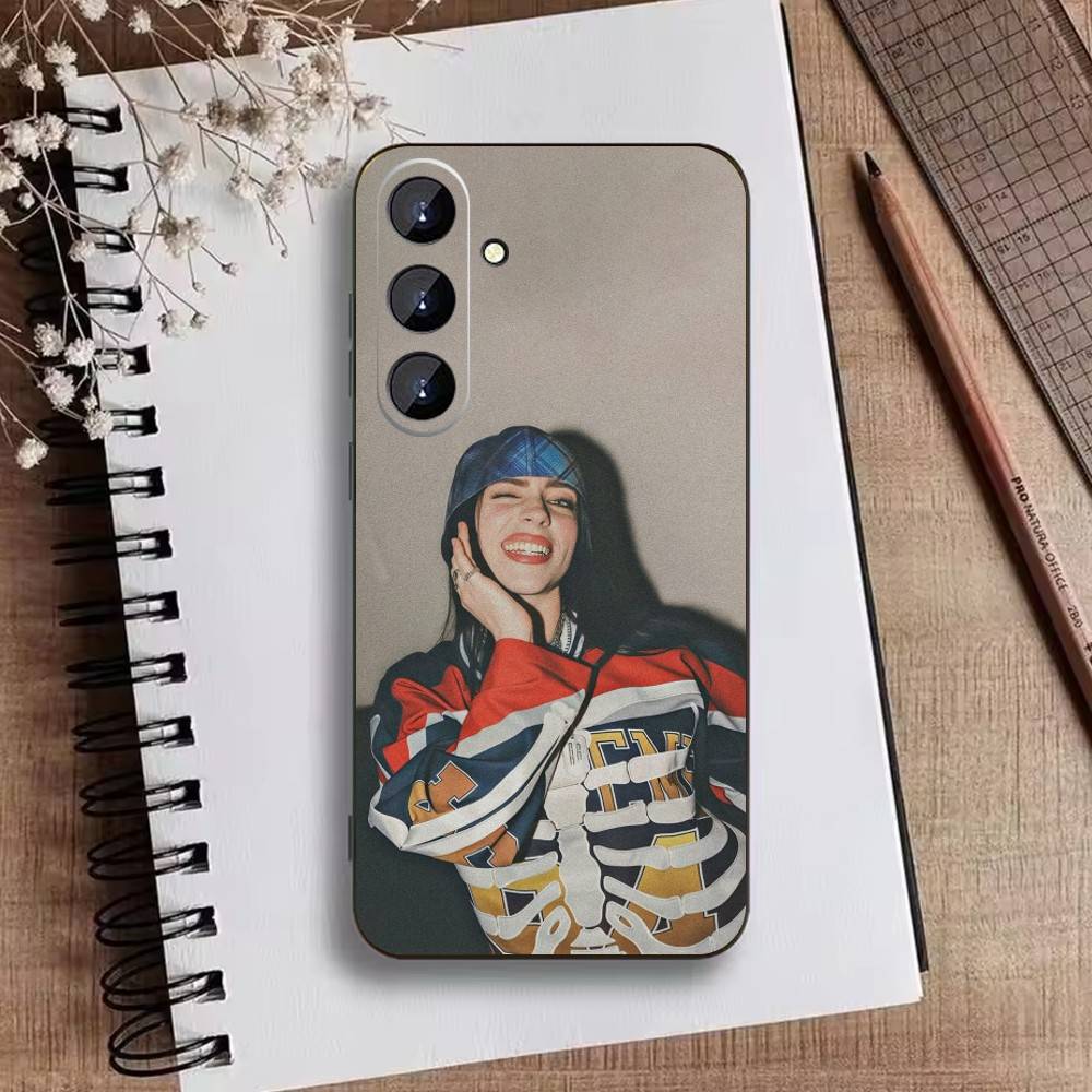 S-Singer B-Billie Eilish Phone Case For Samsung Galaxy A73,21,22,32,71,53,52,51,80,5G Soft Black Cover