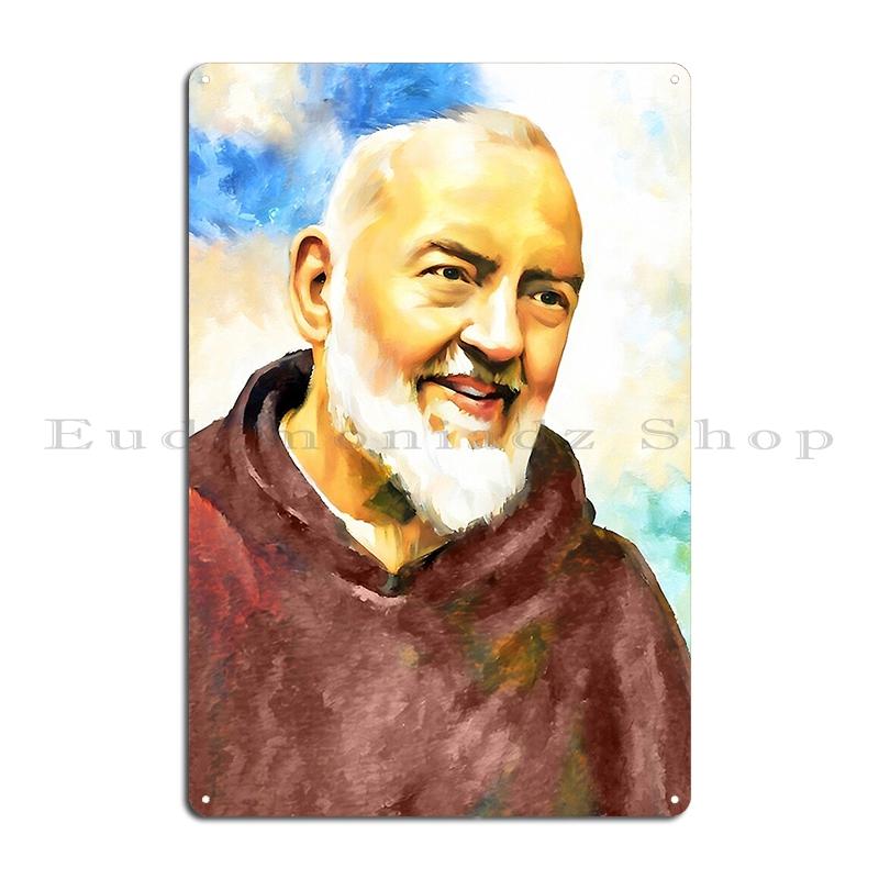 

Мозаика Отца Пио Падре Пио Металлическая Табличка Кухонный Дизайн Ржавый Индивидуальный Настенный Декор Пастор Жестяная Вывеска Постер 20x30cm