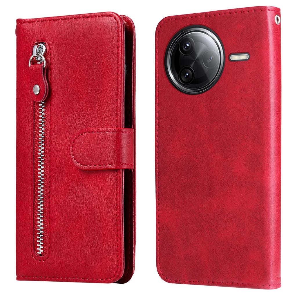 For Xiaomi Poco F7 Ultra 5G/Redmi K80 Pro 5G Case Zipper Wallet Calf Texture PU Leather Phone Cover