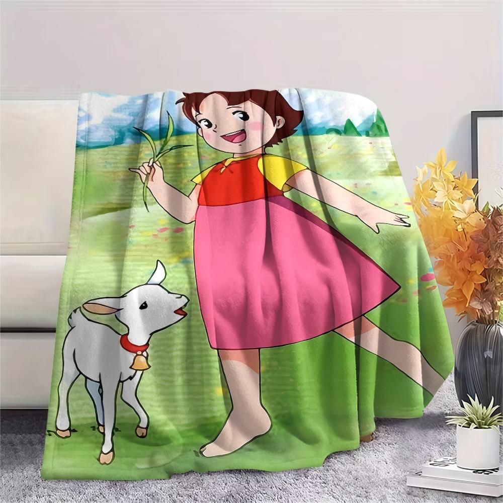 1 Stück Heidi Alpen Cartoon-Druck Flanelldecke, Hohe Qualität für alle Jahreszeiten, Heimdekoration, Wärme und Komfort, Perfekt für Weihnachtsgeschenke