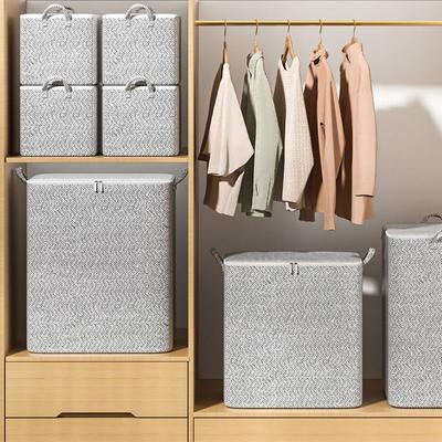 Large-Capacity Clothes Storage Bag Closet Organizers With Handle Quilt Storage Basket with Lids Zipper Dust-proof
