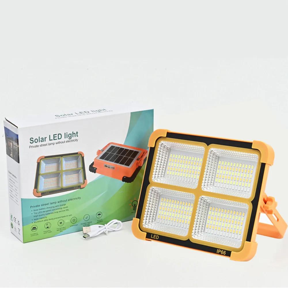 Rechargeable Solar Flood Light Outdoor Portable LED Reflector Spotlight Rechargeable Projector Floodlight Construction Lamp