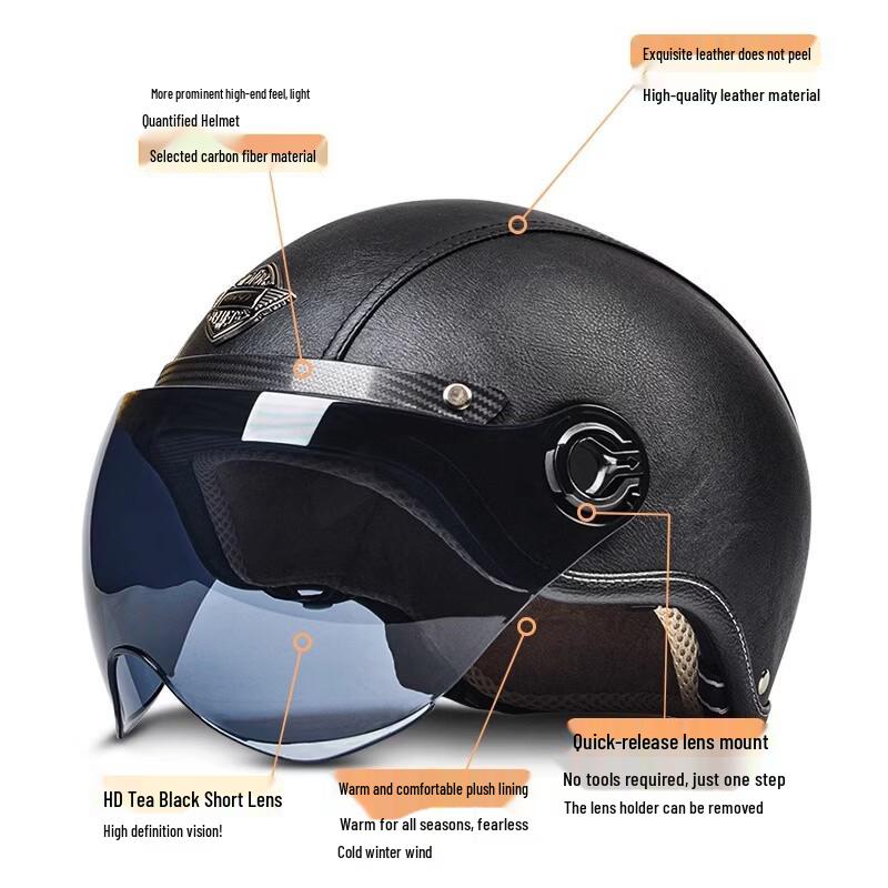 MiLing 3C Leather Electric Motorcycle Helmet
