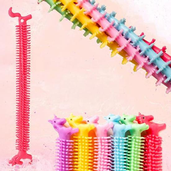 3Pcs Stretchy Fidget String Toy Dog Dinosaur Horse Caterpillar Stress Relief Toy Anti-Anxiety Easter Children's Day Classroom Exchange Birthday Party