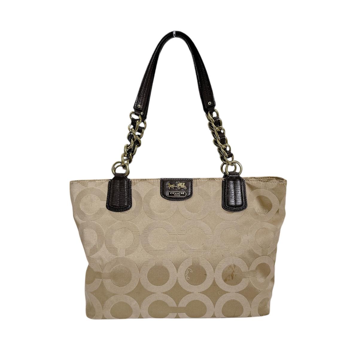 COACH Signature Handbag Nylon gold Women 20481 Used
