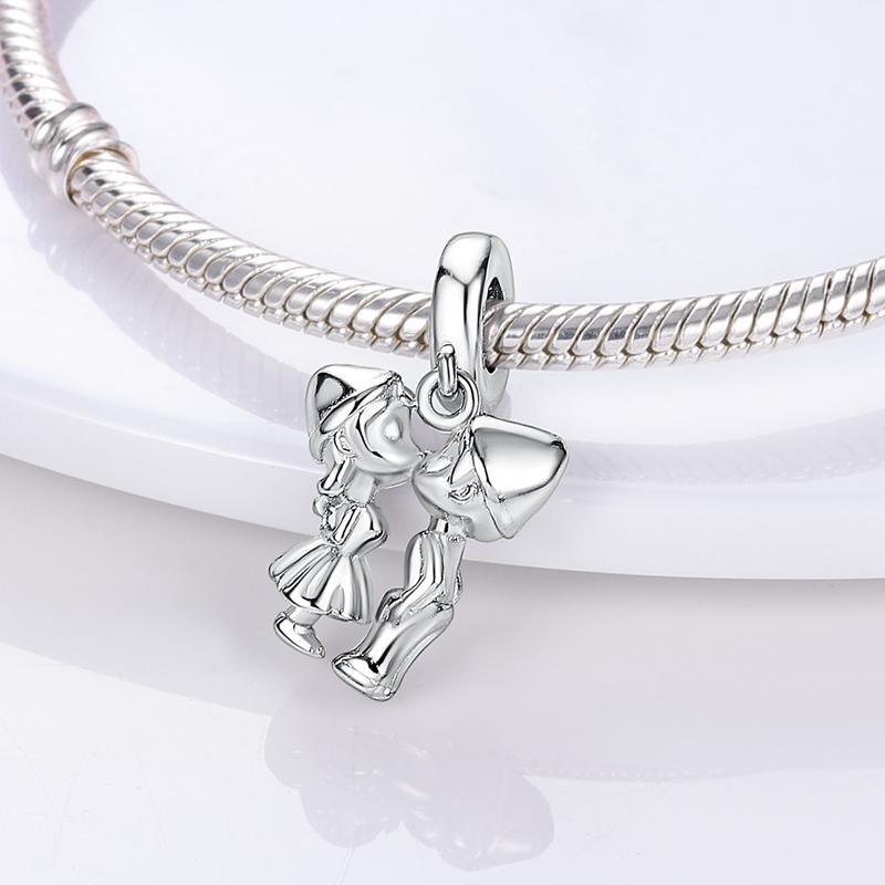 Infinite Love Couple Pendants Copper Original Beads Fit Original Charms Bracelet Beads Jewelry Gifts For Women