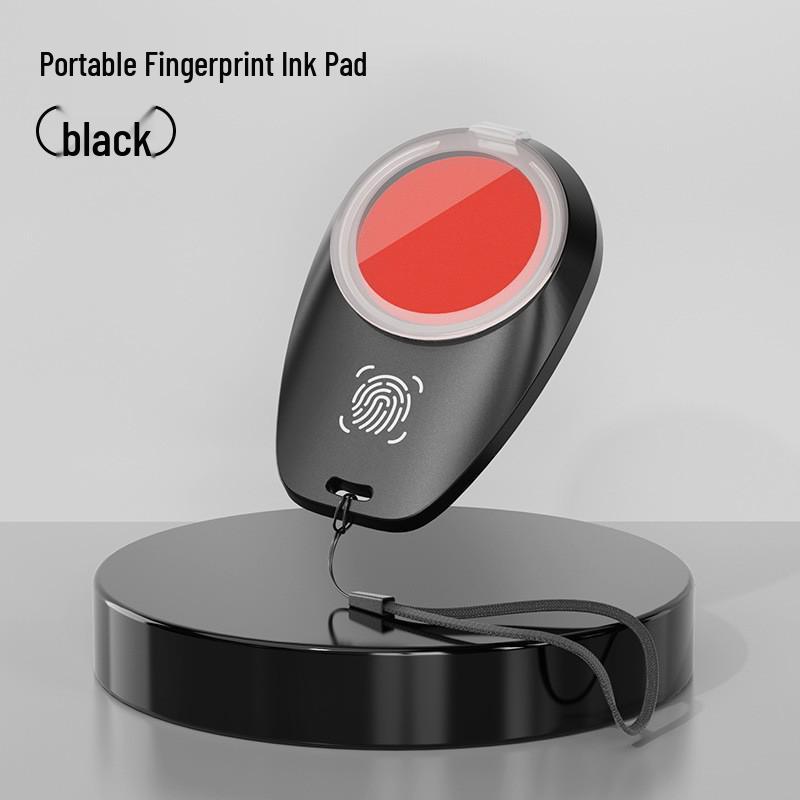 Portable Quick-Drying Red Ink Fingerprint Pad - Safe, Easy To Wipe, Small Size