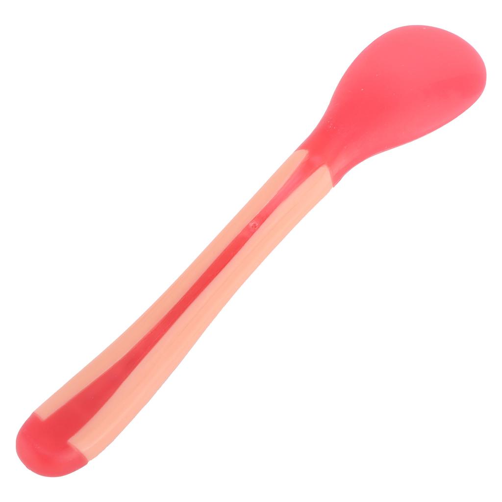 Temperature Sensing Spoons Forks Soft Baby Feeding Spoon GumFriendly Training Fork(Spoon )