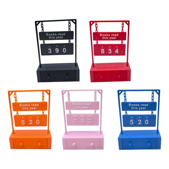 3D Printed Hanging Book Counter Book Read This Year Tracker Reading Target Display Number Sign Shelf Desk Decoration Book Lovers Gift