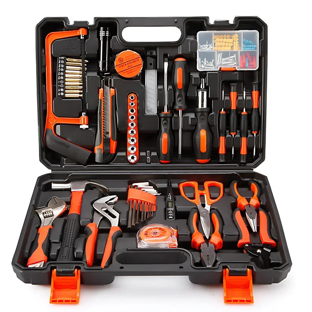 102PCS Household Tool Set Hardware Tool Box Electrician's Hardware Set Car Repairing Tools Woodworking Tools Combination Set