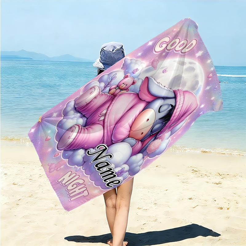 Personalized Tinkerbell Night Sky Beach Towel Microfiber Beach Towel Thin Absorbent for Beach Swimming Yoga Bath Sports. 0910236