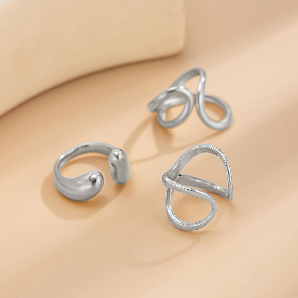 2025 New Vintage Punk Metal Rings Set for Women Aesthetics Jewelry Gift Gold Silver Color Irregular Geometric Knuckle Joint Ring Opening Jewelry