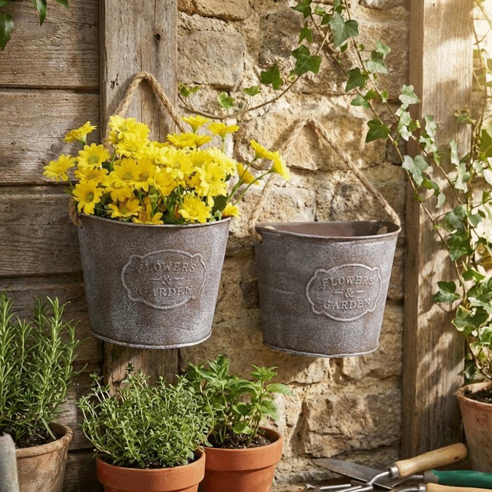 Semicircle Wall Mounted Planter Country Style Wall Flower Holder Flower Vase  Succulent Plant