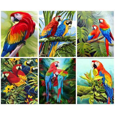 Pittura diamante artistico pappagalli diamante ricamo kit regalo mosaico diamante completo rotondo arte della parete