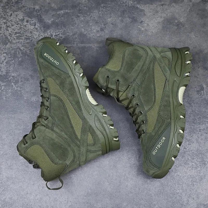 Fashion Winter Tactical Combat Boots for Men Hunting Trekking Boots Men Camping Mountaineering Work Shoes Quality Men Boots