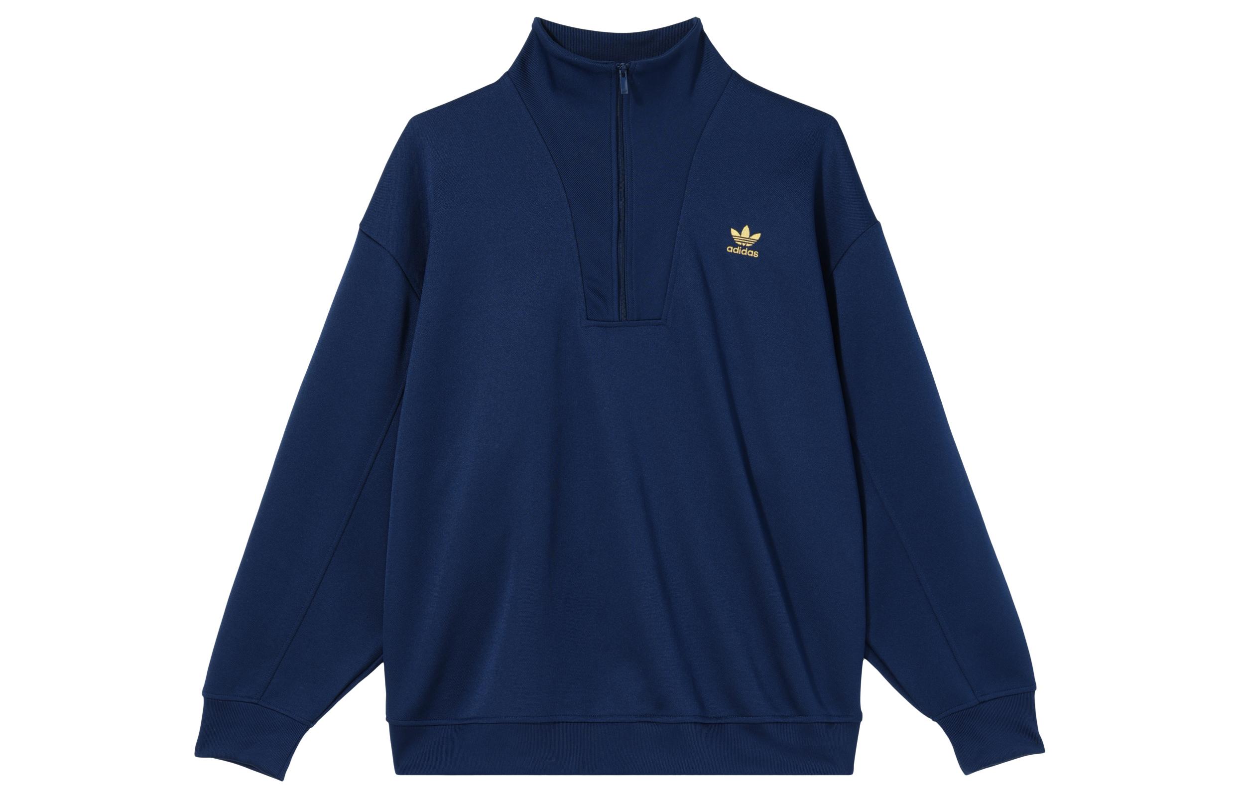 Adidas Sweatshirts Women s Navy Blue Lapel Moderate Other II0747 2XS