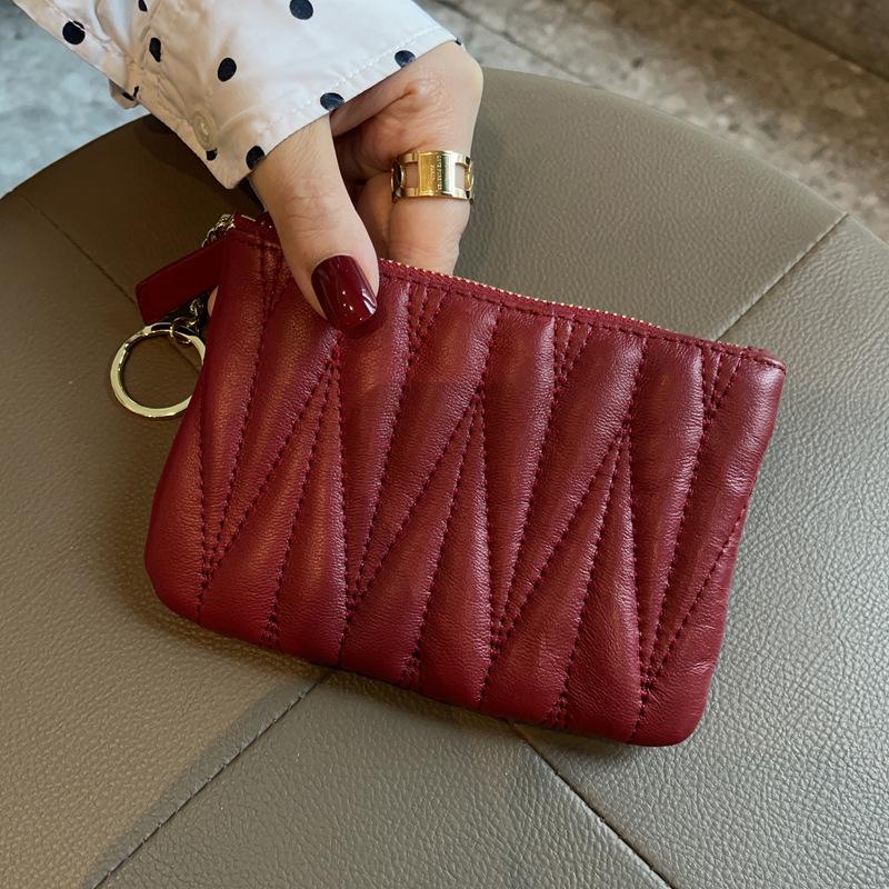 Women's Genuine Leather Mini Wallet with Zipper - 2025 Style