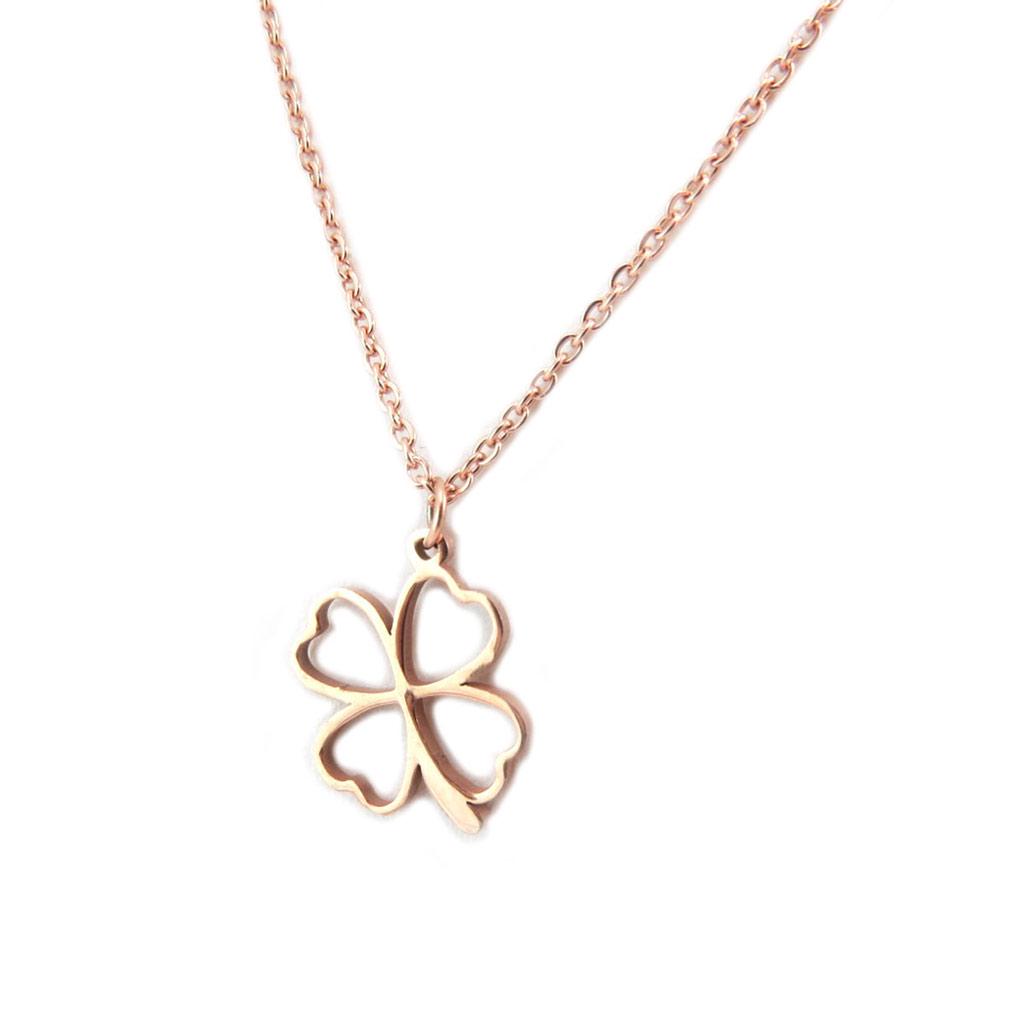 Les Trésors De Lily [P5055] - Necklace Set + Pink Gold 'Clover' Steel Buckles (gold Pink)
