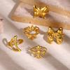 Geometric Hollow Gold Color Waterproof Rings 2026 For Women Stainless Steel Butterfly Daily Elegant Anillos Party Jewelry Gifts