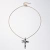 European and American Jewelry, Simple Ins Cross Pendant Necklace, Personalized Niche Design Sense, Diamond-encrusted Collarbone Chain for Women