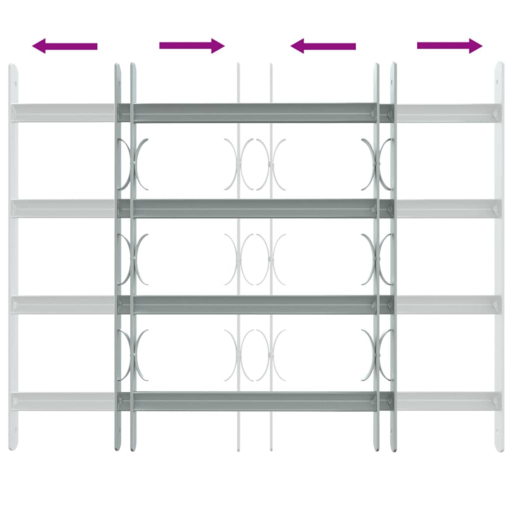 Adjustable Window Security Grille 500-650 Mm 4 Metal Bars