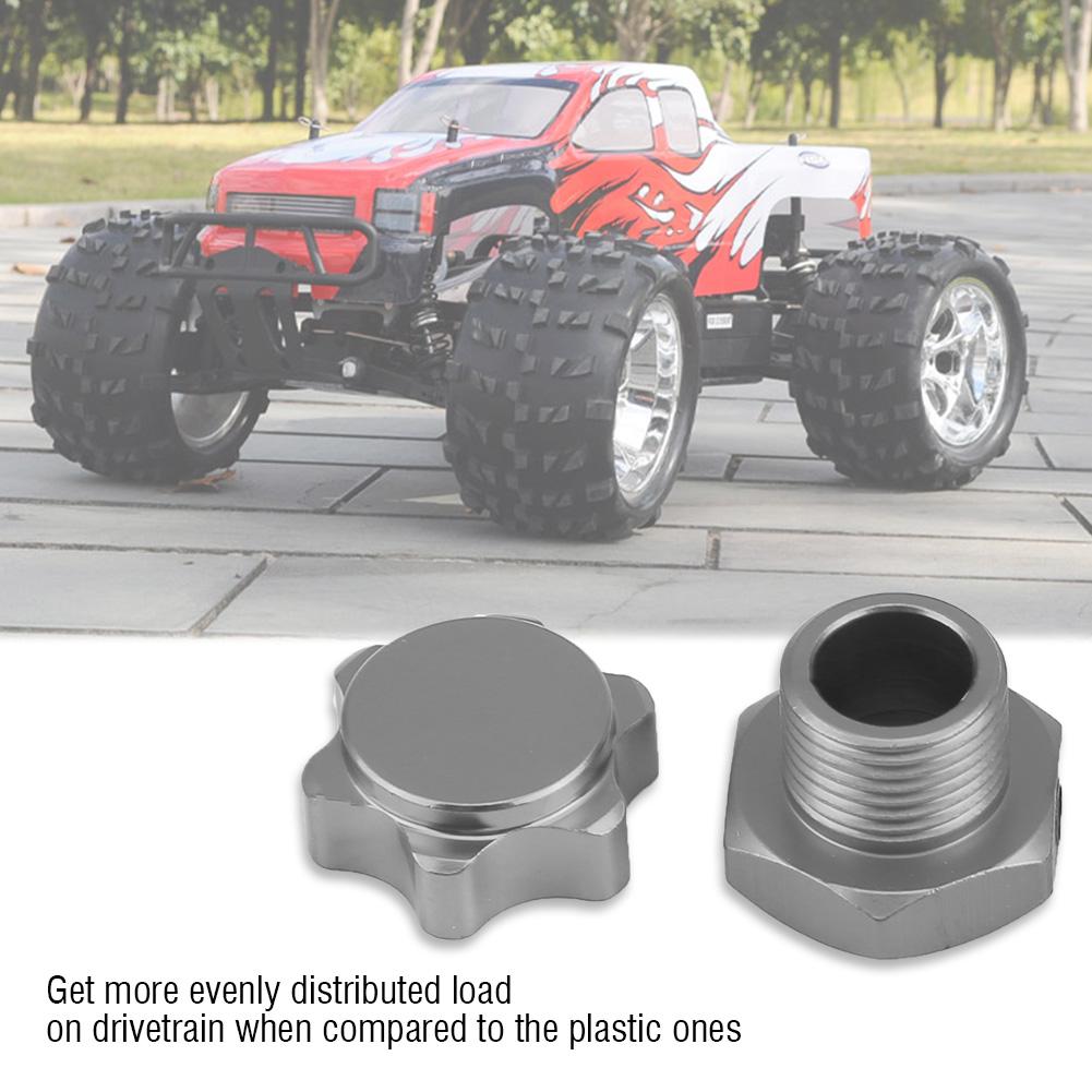 17mm Wheel Hex Hubs Adapter Nut Anti Dust Cover for HSP HOBAO TEAM C 1 8 RC Car(Titanium Color)