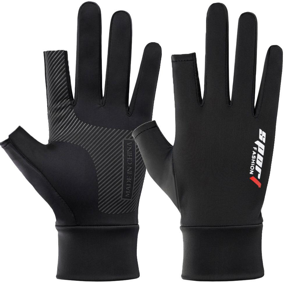 Sunscreen Gloves Thin New Spring and Summer Men and Women Outdoor Sports Half Finger Two Finger Fishing Touch Screen Fishing Gloves