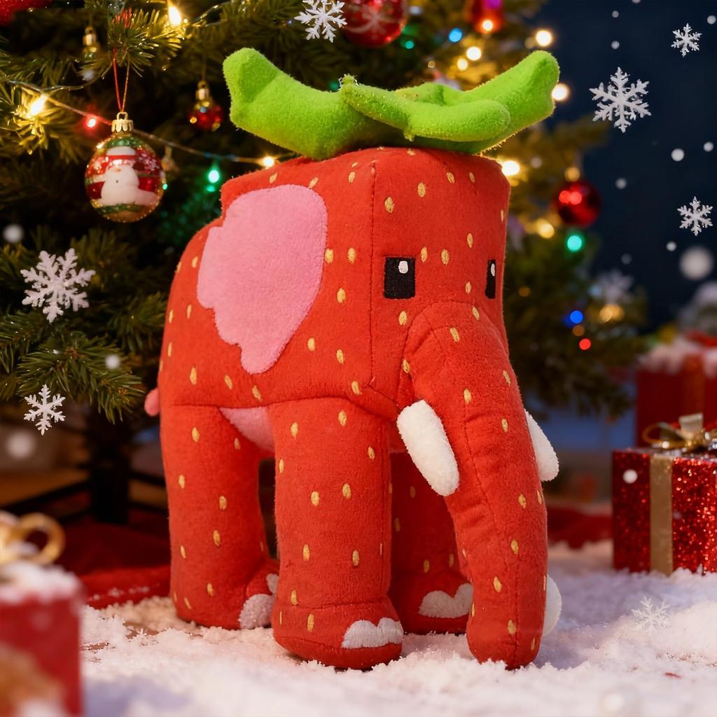 Steal Brainrot Figure, Steal Brainrot Plush Strawberry Elephant, Cushion Pillow Bed Pillow (D)