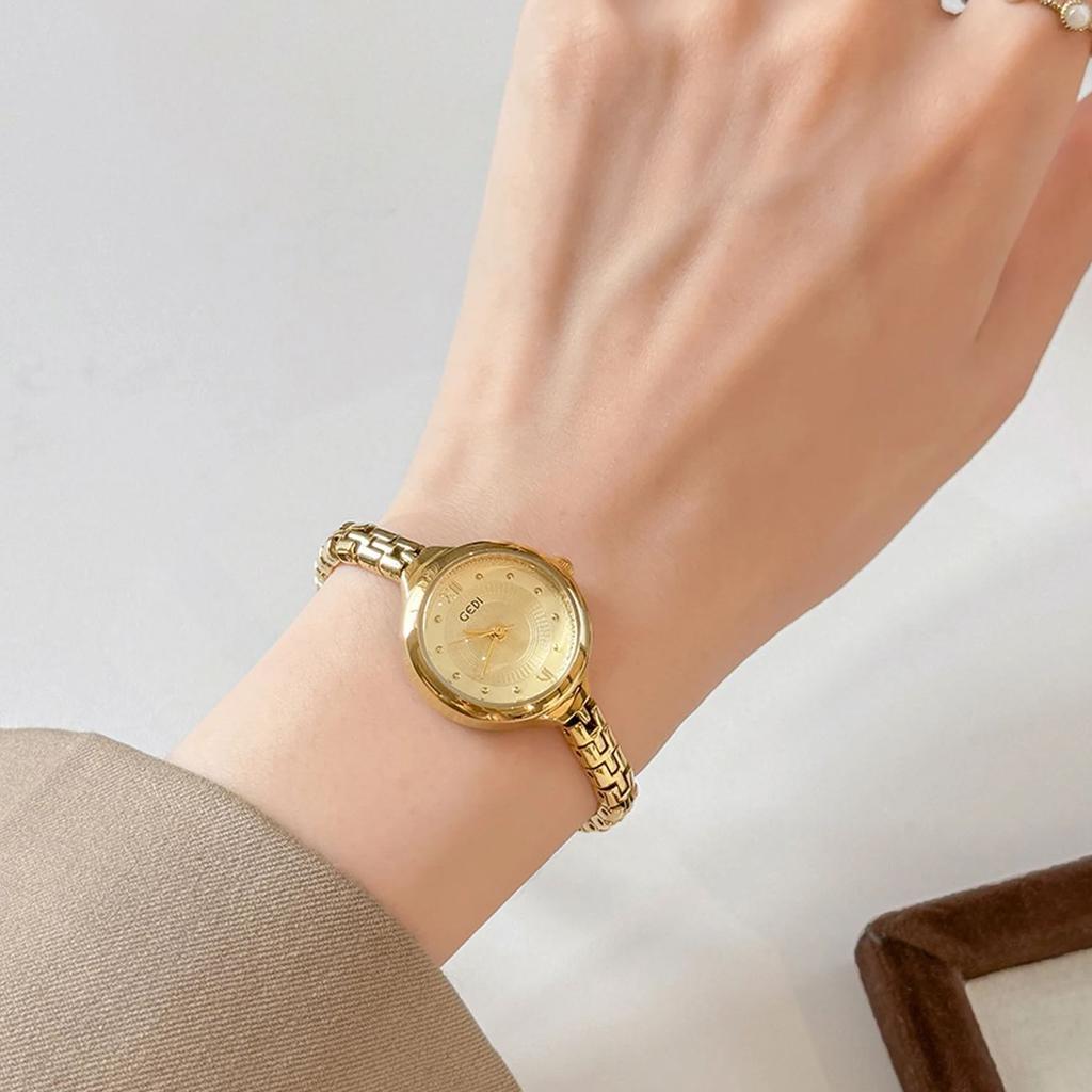 GEDI Mode Retro Luxus Damenuhr mit kleinem rundem Zifferblatt Armband Damen Uhren & Uhren zum Kombinieren mit Outfits Neu eingetroffen