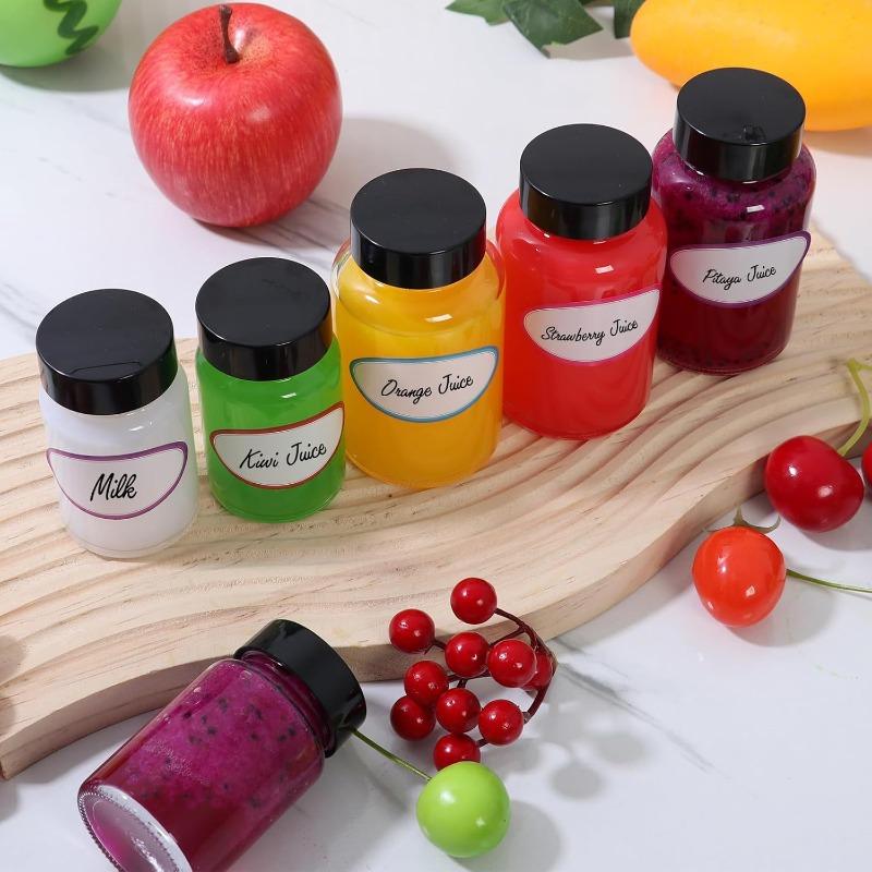 6Pcs 2oz Glass Shot Bottles with Caps - Mini Transparent Travel Bottles for Ginger Beer, Health Tonics, Juice, Samples & Whiskey