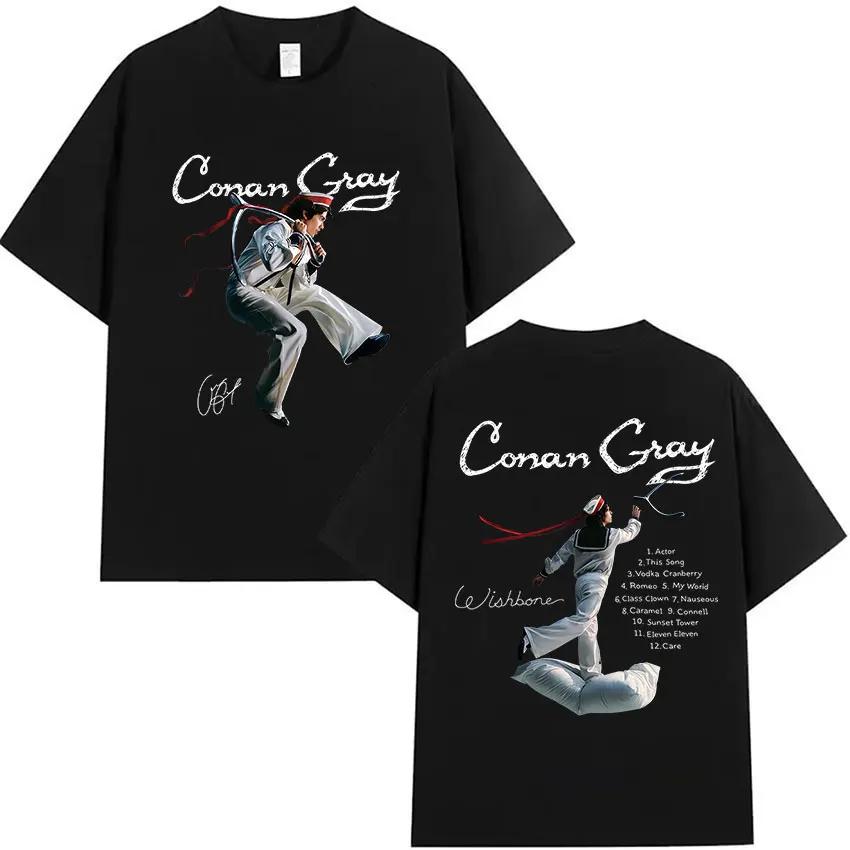 

Мужская футболка Conan Gray Wishbone World Tour Винтажная Высококачественная Модная футболка Мужская Хлопковая футболка с коротким рукавом S