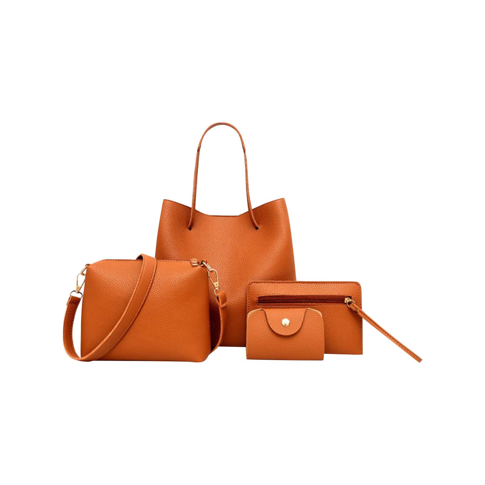 

Комплект из 4 женских сумок, стильный женский кошелек из искусственной кожи, сумка-мессенджер через плечо, модный декоративный аксессуар, женская сумочка One Size