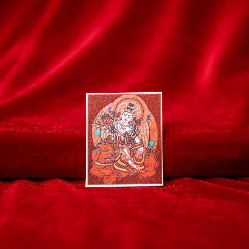 Tibetan Eight Protectors Cinnabar Mineral Sand Thangka Painting Core 4X5 - Birth Year Buddha