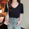 Langsha Women's V-Neck Bamboo Cotton T-Shirt