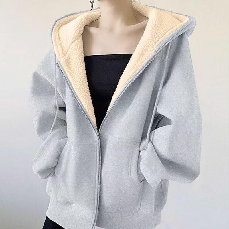 Men's Lambswool Hooded Winter Jacket - Warm, Trendy, Versatile, Solid Color