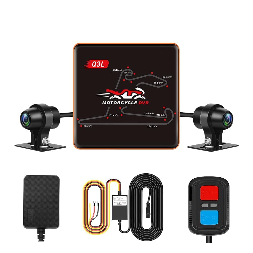 

VSYSTO Motorcycle Dash Camera, Front and Rear Camera, Waterproof, 1080P S-ONY Sensor, 27.5 fps, оранжевый