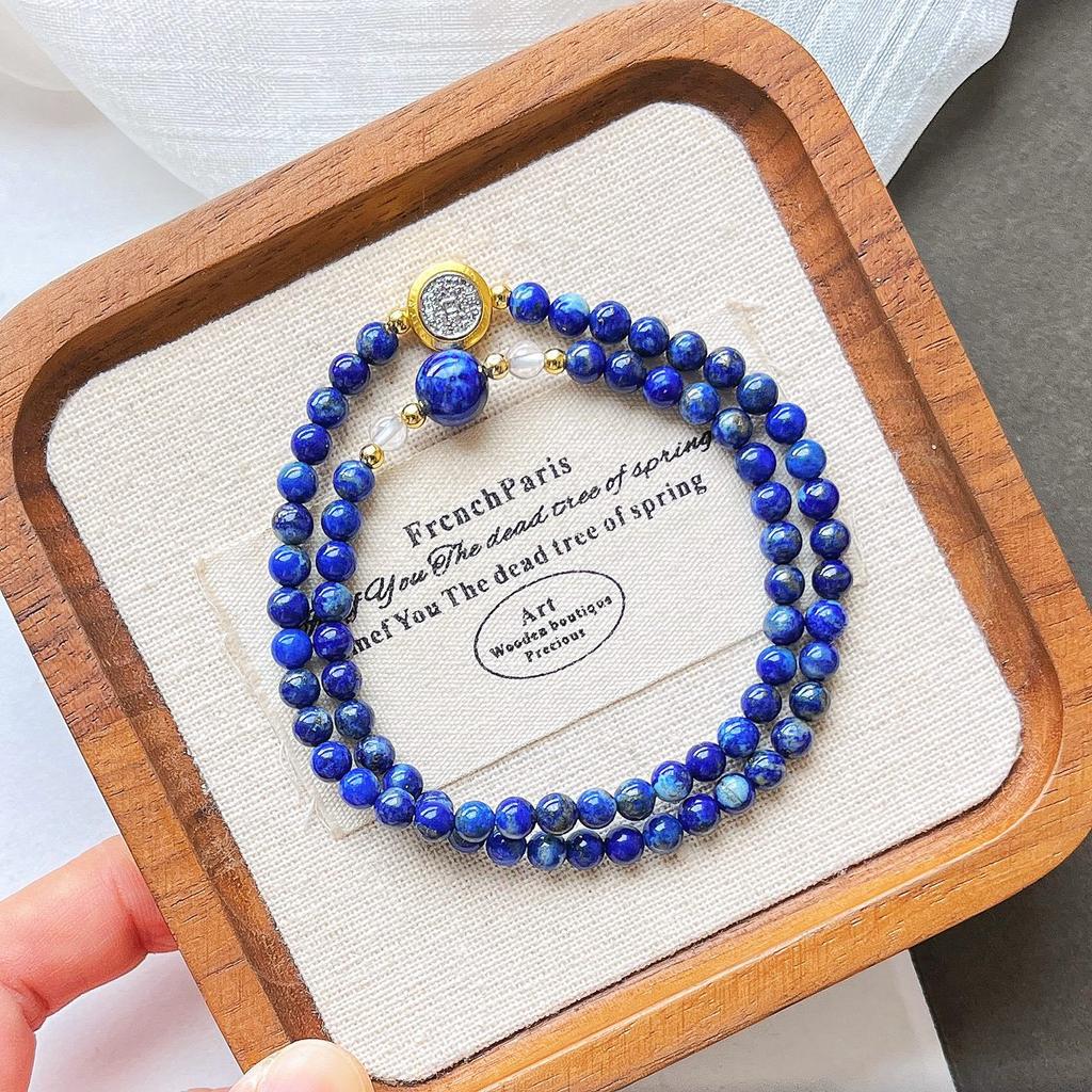 Autumn and Winter Retro Style High-quality Natural Lapis Lazuli Design Bracelet